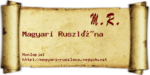 Magyari Ruszlána névjegykártya